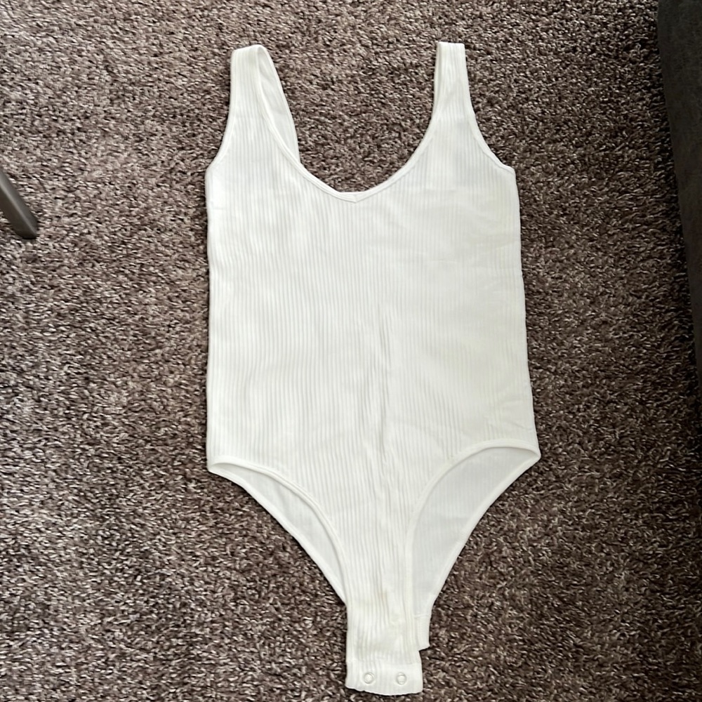 White ribbed bodysuit